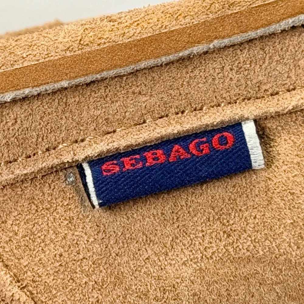 Sebago Docksides Portland Loafers Mens 7.5W Tan Suede Preppy Casual Boat Shoes